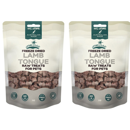 2PK Nature Island Freeze Dried Lamb Tongue Human Grade 80g Pets Dog/Cat Raw Treats