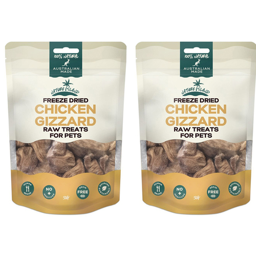 2PK Nature Island Freeze Dried Chicken Gizzard 50g AU Made Pets Dog/Cat Raw Treats