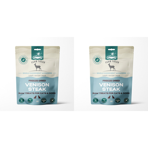 2PK Nature Island Freeze Dried Venison Steak Raw Treats 80G For Pets