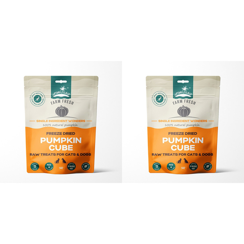 2PK Nature Island Freeze Dried Pumpkin Cube Treats 50G For Pets