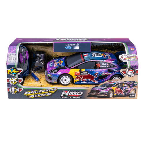 Nikko RC Rally Series 1:16 Ford M-Sports with Extra Tyres & Remote 6y+