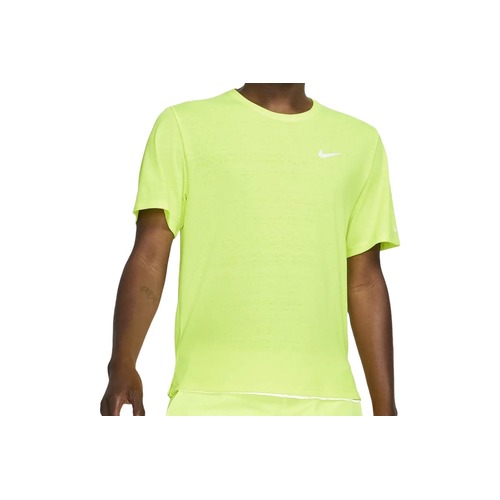 Nike Men's Dri FIT Miler Short Sleeve Top Size S - Volt/Reflective Silver