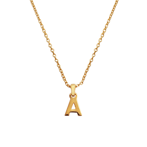 Culturesse 24K Gold Filled Initial A Pendant 50cm Necklace - Gold