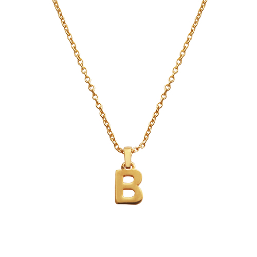 Culturesse 24K Gold Filled Initial B Pendant 50cm Necklace - Gold
