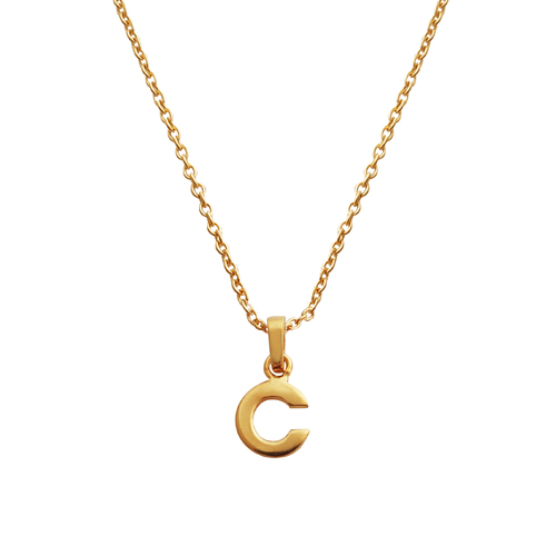 Culturesse 24K Gold Filled Initial C Pendant 50cm Necklace - Gold