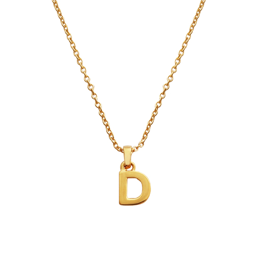 Culturesse 24K Gold Filled Initial D Pendant 50cm Necklace - Gold