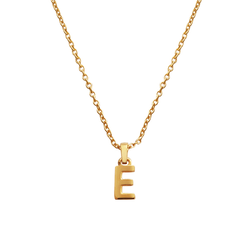 Culturesse 24K Gold Filled Initial E Pendant 50cm Necklace - Gold