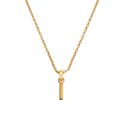 Culturesse 24K Gold Filled Initial I Pendant 50cm Necklace - Gold