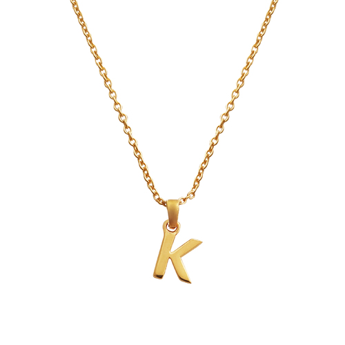 Culturesse 24K Gold Filled Initial K Pendant 50cm Necklace - Gold