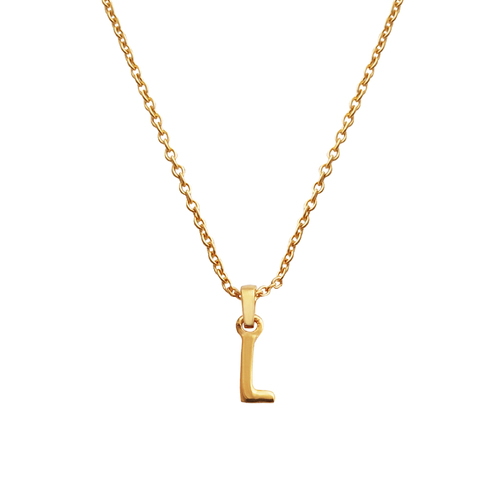 Culturesse 24K Gold Filled Initial L Pendant 50cm Necklace - Gold