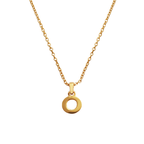 Culturesse 24K Gold Filled Initial O Pendant 50cm Necklace - Gold