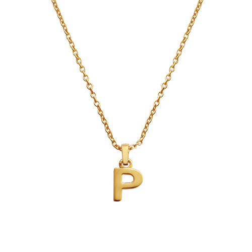 Culturesse 24K Gold Filled Initial P Pendant 50cm Necklace - Gold