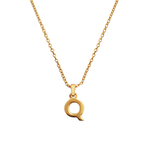 Culturesse 24K Gold Filled Initial Q Pendant 50cm Necklace - Gold