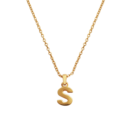 Culturesse 24K Gold Filled Initial S Pendant 50cm Necklace - Gold