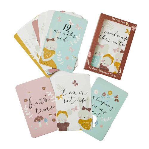 25pc Jiggle & Giggle In The Meadow Baby Milestone Cards