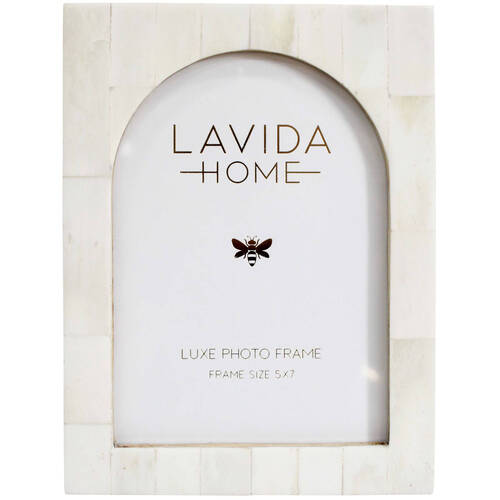 LVD 5x7 Picture/Photo Frame Arch Bone/MDF Home Decor White