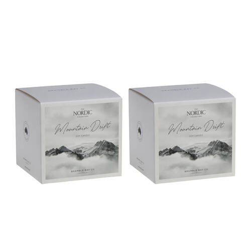 2PK Bramble Bay Nordic Mountain Drift Candle Fir Needle Bergamot and Musk 400g