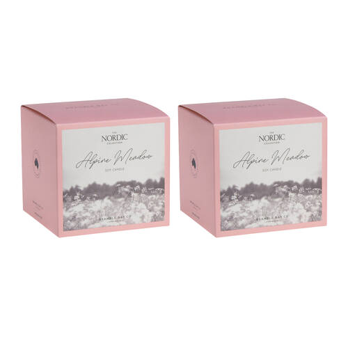 2PK Bramble Bay Nordic Alpine Meadow Candle Cedarwood Patchouli & Vanilla 400g
