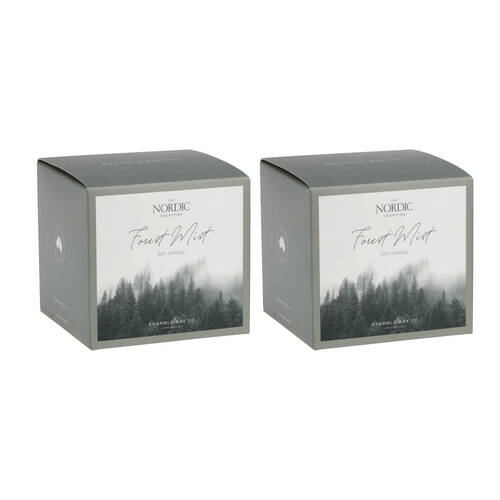 2PK Bramble Bay Nordic Forest Mist Candle Lemongrass Floral & Cedarwood 400g