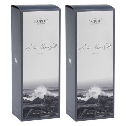 2PK Bramble Bay Nordic Arctic Sea Salt Reed Diffuser Home Fragrance Charcoal
