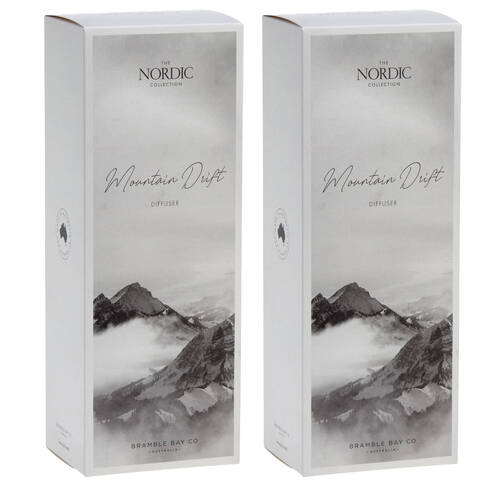2PK Bramble Bay Nordic Mountain Drift Diffuser Home Fragrance White