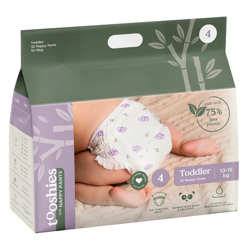 32pc Tooshies ECO Toddler Breathable Nappy Pants Size 4 10-15kg