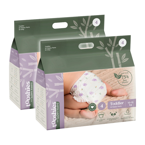 64pc Tooshies ECO Toddler Breathable Nappy Pants Size 4 10-15kg