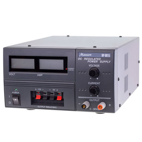 Manson 5AMP 0-30V DC Power Supply Digital Bench Top Dark Grey