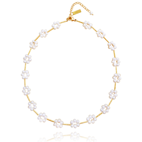 Culturesse Francesca 53cm Floral-Clustered Freshwater Pearl Necklace