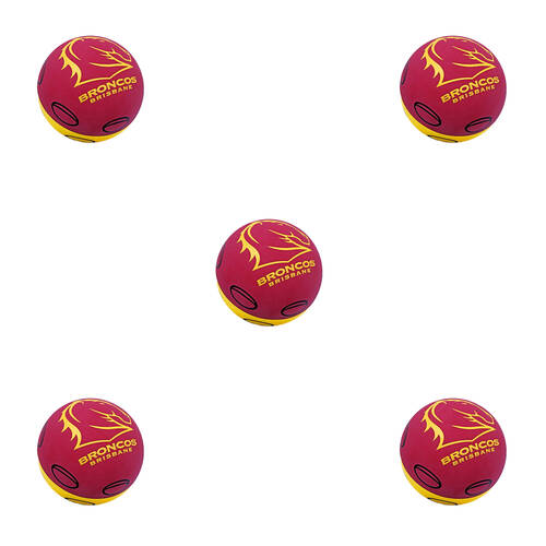 5PK NRL Brisbane Broncos NRL Super-High Bounce Ball 60mm - Red