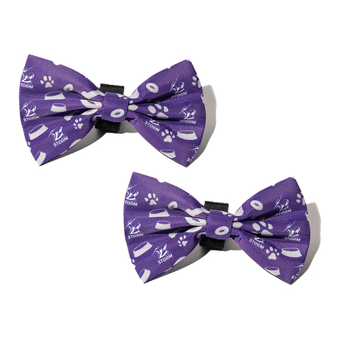 2PK NRL Melbourne Storm Pet Dog Neck Bowtie Accessory One Size