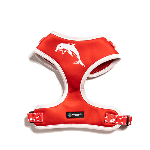 NRL Dolphins Pet Dog Padded Harness Adjustable Vest M