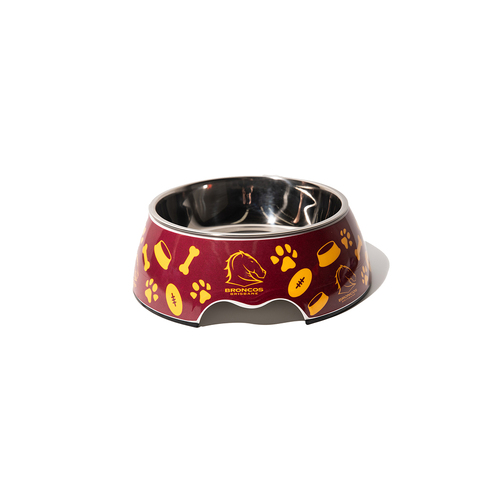 NRL Brisbane Broncos Pet Pet Dog Water Drinking Food Bowl