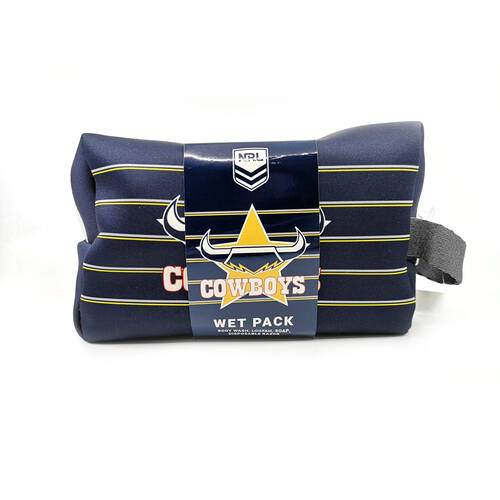 5pc NRL Cowboys Bag Body Wash/Disposable Razor/Loofa & Soap