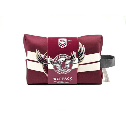 5pc NRL Sea Eagles Bag Body Wash/Disposable Razor/Loofa & Soap