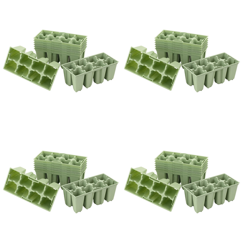 32pc Homeleisure GYO 8-Cell Plastic Seedlings Tray Sage 