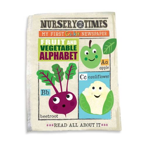Jo Nics Crinkly Cloth Books Fruit and Vegetable Tactile Children's Toy 3M+