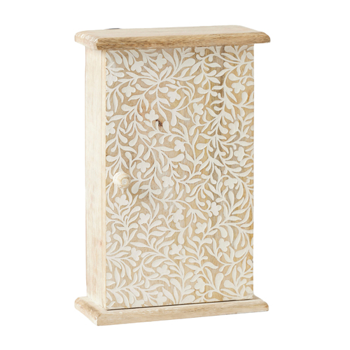 Pilbeam Living Wooden Ambretta Key Box Home Decor - White Wash