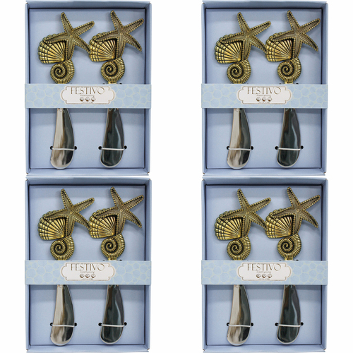 4x LVD Spreader 2pc Gold Shells Home Kitchen Serveware/Tableware