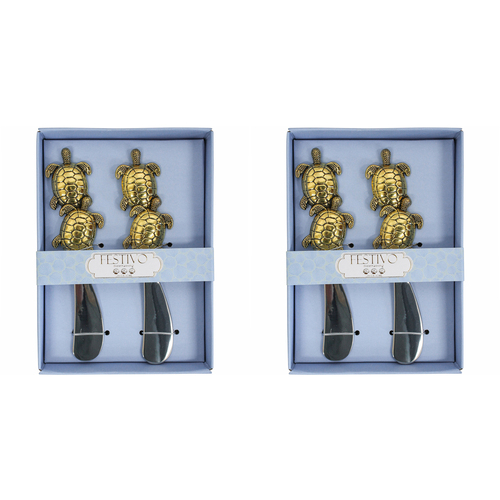 2x 2pc LVD Spreader Gold Turtle Home Kitchen Serveware/Tableware