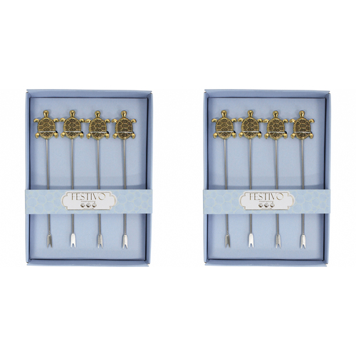2x LVD Cocktail Pick 4pc Turtle Home Kitchen Serveware/Tableware