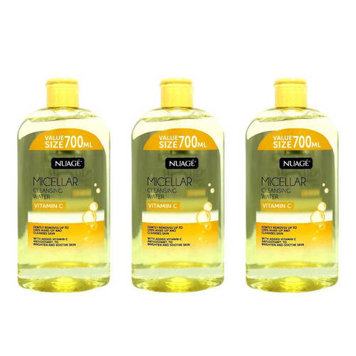 3PK Nuage Micellar Cleansing Water Vitamin C 700ml Makeup Remover