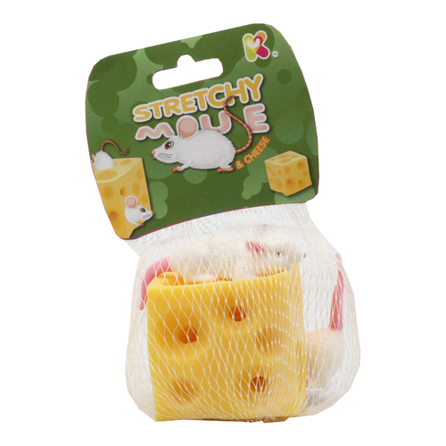 Fumfings Novelty Stretchy Mouse & Cheese 7cm