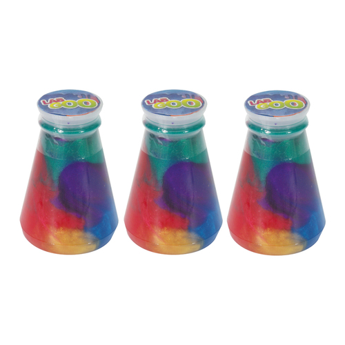 3PK Fumfings Novelty Rainbow Slime in Flask 8cm
