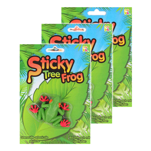 3PK Fumfings Animal Sticky Tree Frog 18cm