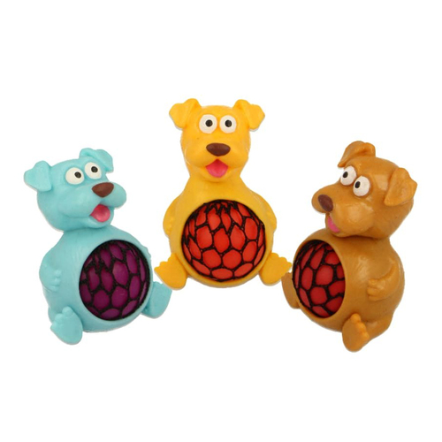 3PK Fumfings Novelty Puppy Squeezy Meshables 10cm - Assorted