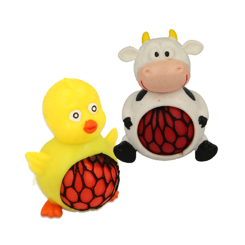 2PK Fumfings Novelty Farm Squeezy Meshables 10cm - Assorted