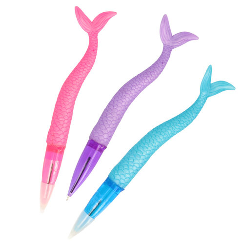 3PK Fumfings Novelty Mermaids Tail Pens 21cm - Assorted