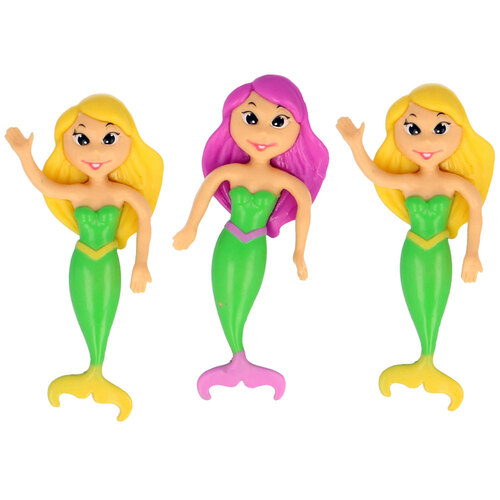 3PK Fumfings Novelty Bendy Mermaids 10cm - Assorted