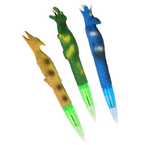 3PK Fumfings Novelty Dinosaur Pens 22cm - Assorted